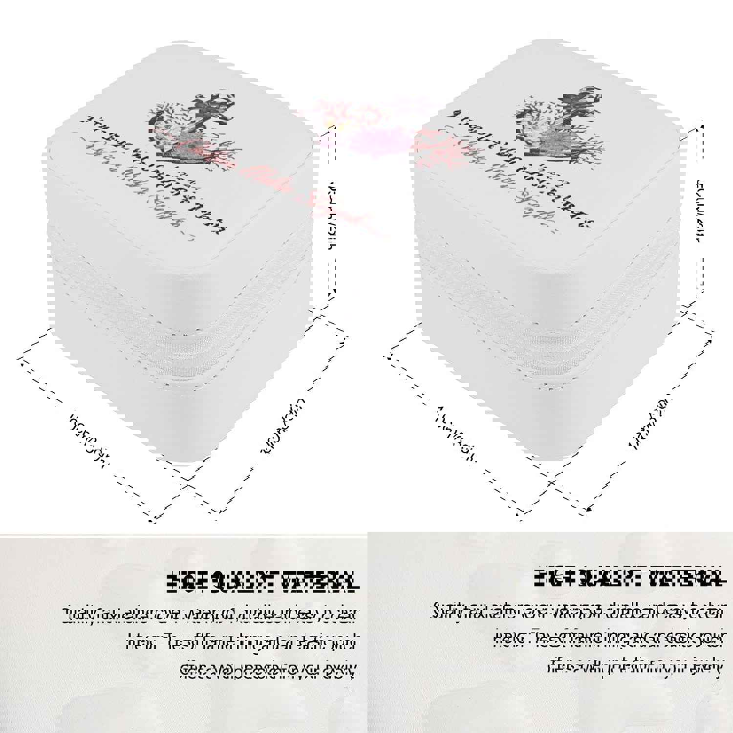 Custom Name Flowers Wonderful Hook Travel Makeup Box Jewelry Storage Box