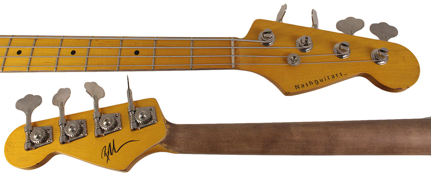 Nash PB-57 Bass Guitar, 3-Tone Sunburst, Gold Anodized PG, Light Aging