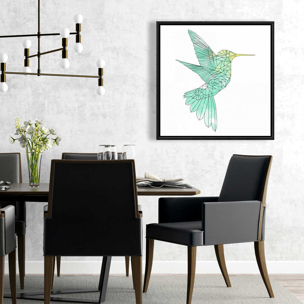 Geometric Hummingbird Fine Art Gallery Wrapped Canvas 24x36