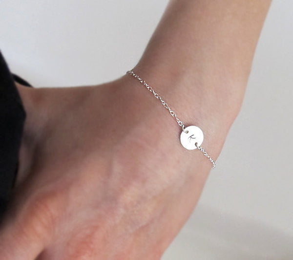 Personalized Initial Bracelet with Birthstone - Elegant Gift for Her
