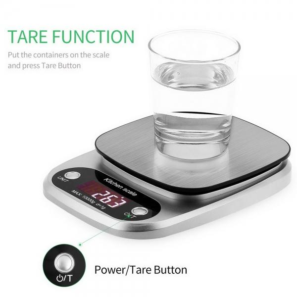 Accurate Digital Kitchen Scale with LCD Display - 5kg/0.1g for Baking & Cooking
