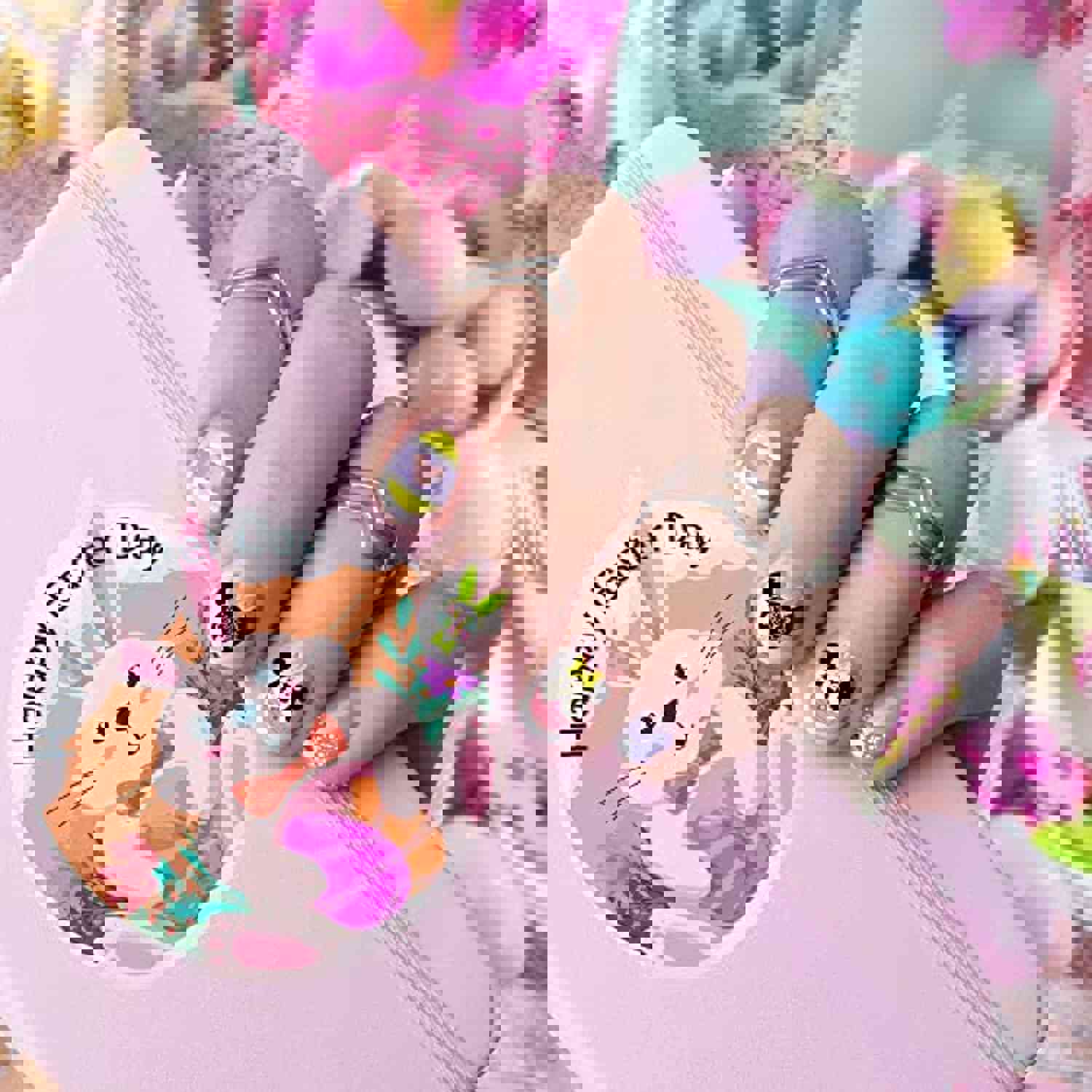 8Pcs Easter Nail Art Stickers - 3D Self-Adhesive Nail Foil Decals for Women and Girls