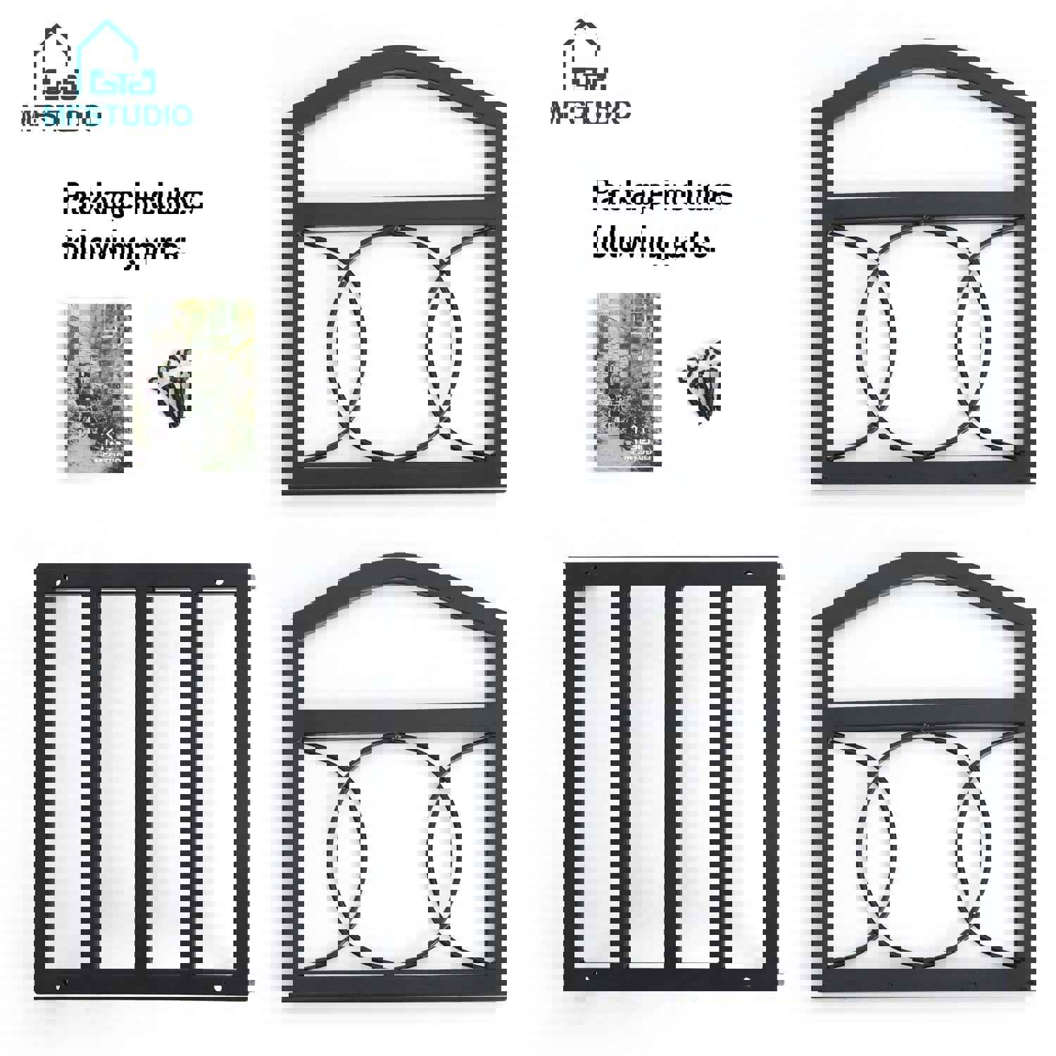 MF Studio 17 Inches Steel Firewood Log Rack Storage Holder for Indoor and Outdoor Use, Black