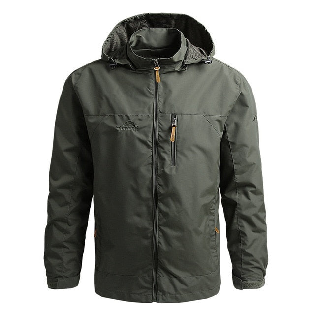 Men's Waterproof Hooded Jacket - Windproof Outdoor Windbreaker for Spring & Autumn
