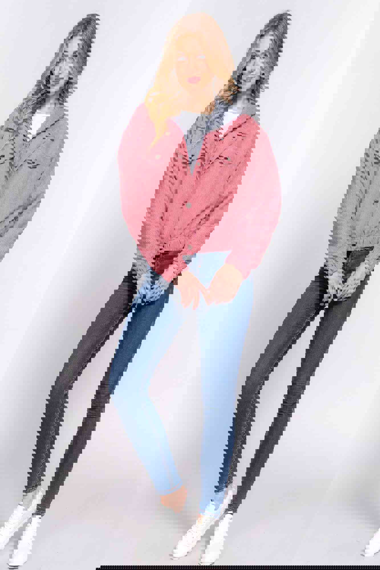 Long Sleeve Hoodie Corduroy Jacket