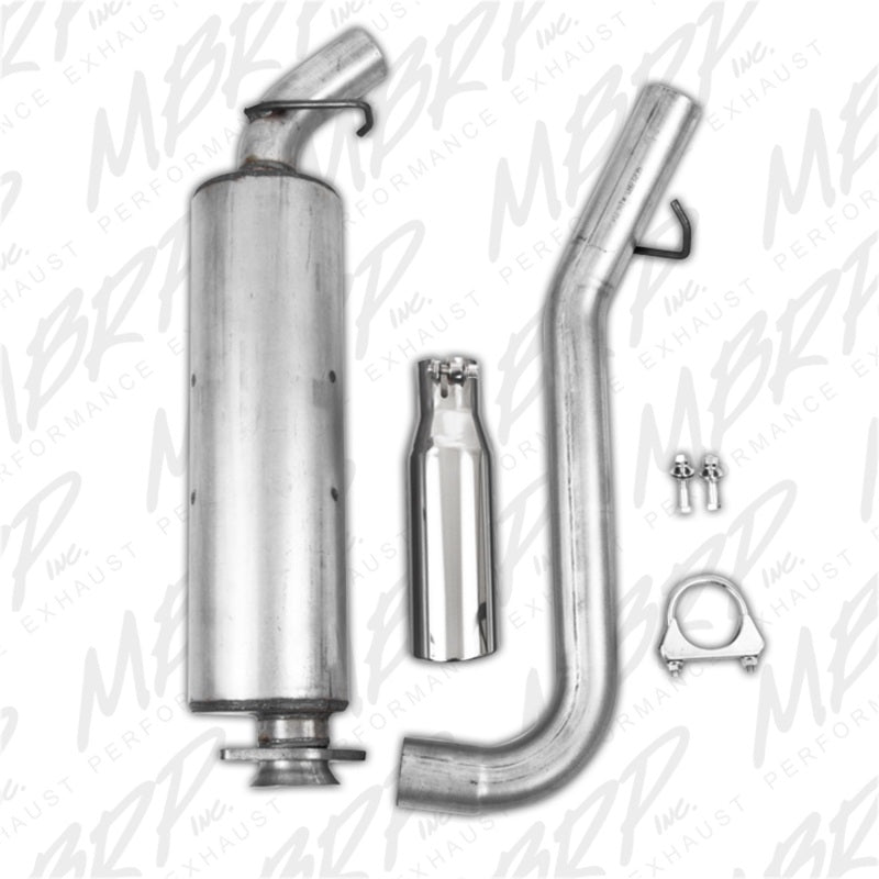 MBRP S5500AL Cat Back Exhaust System Single Side Aluminized Steel For 00-06 Jeep Wrangler TJ Inline-4 2.5L, Inline-6 4.0L