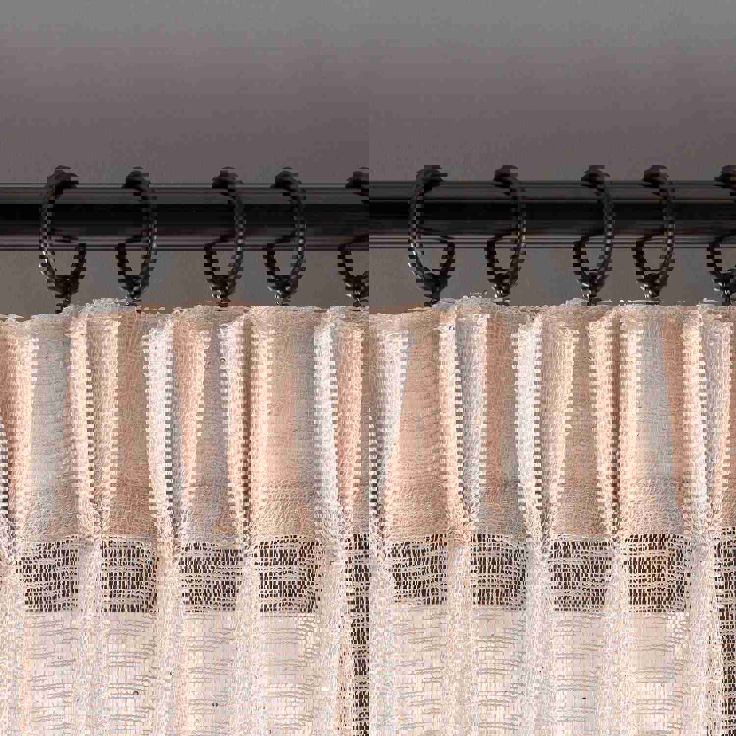 French Pleat Sheer Linen Curtain - 6 Color Options, Luxury Adjustable Living Room Curtain