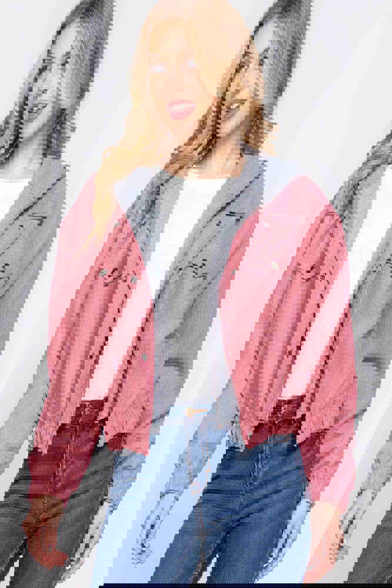 Long Sleeve Hoodie Corduroy Jacket