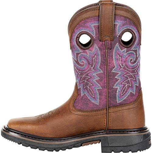 Rocky Big Kids Original Ride FLX Western Boot - Size 5(M) - Brown and Purple