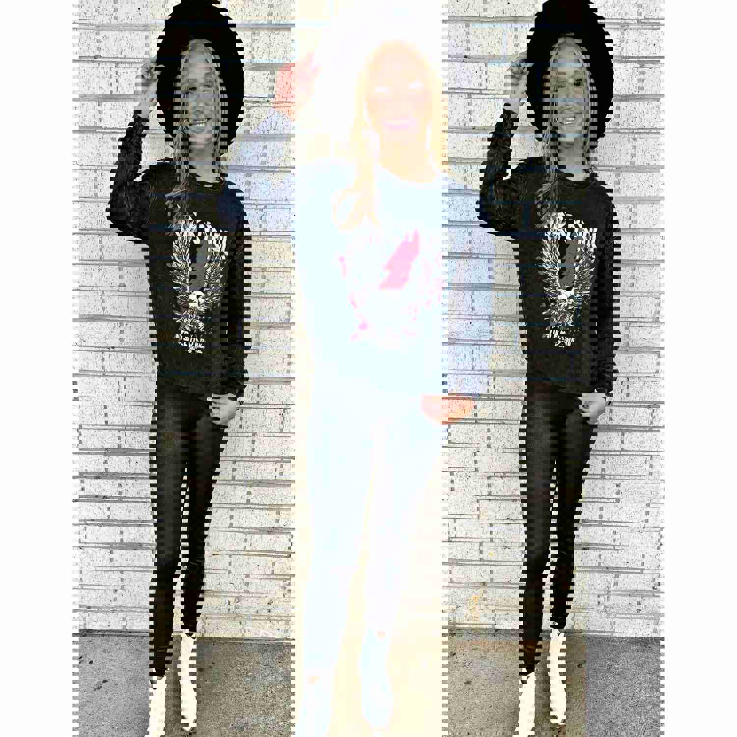 Rock and Roll Mineral Wash Black Sweatshirt - Oversized