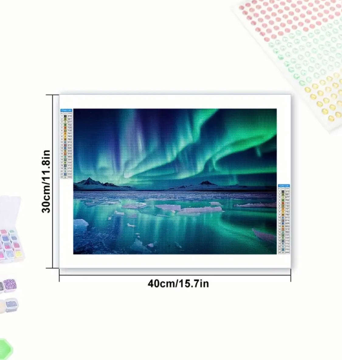 Diamond Painting Kit - Northern Lights Colorful Nature Craft for Beginners to Experts