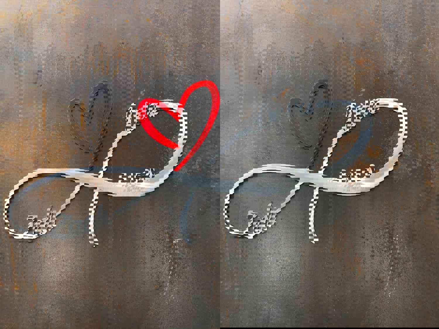 Customizable Aluminum Infinity Heart - Perfect Wedding & Anniversary Gift