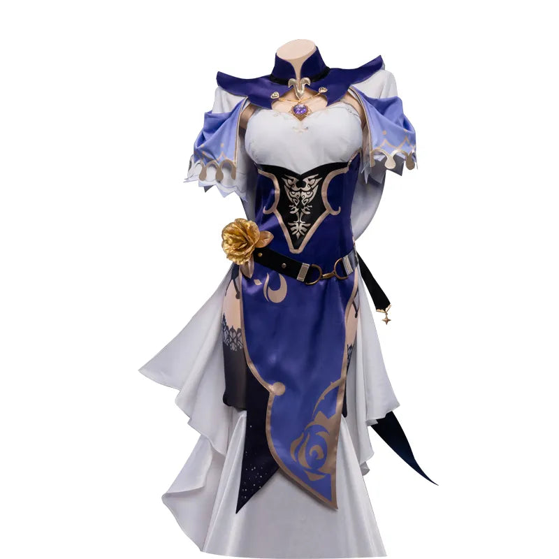 UWOWO Lisa Cosplay Game Genshin Impact Lisa Witch of Purple Rose Halloween Costume Full Dress