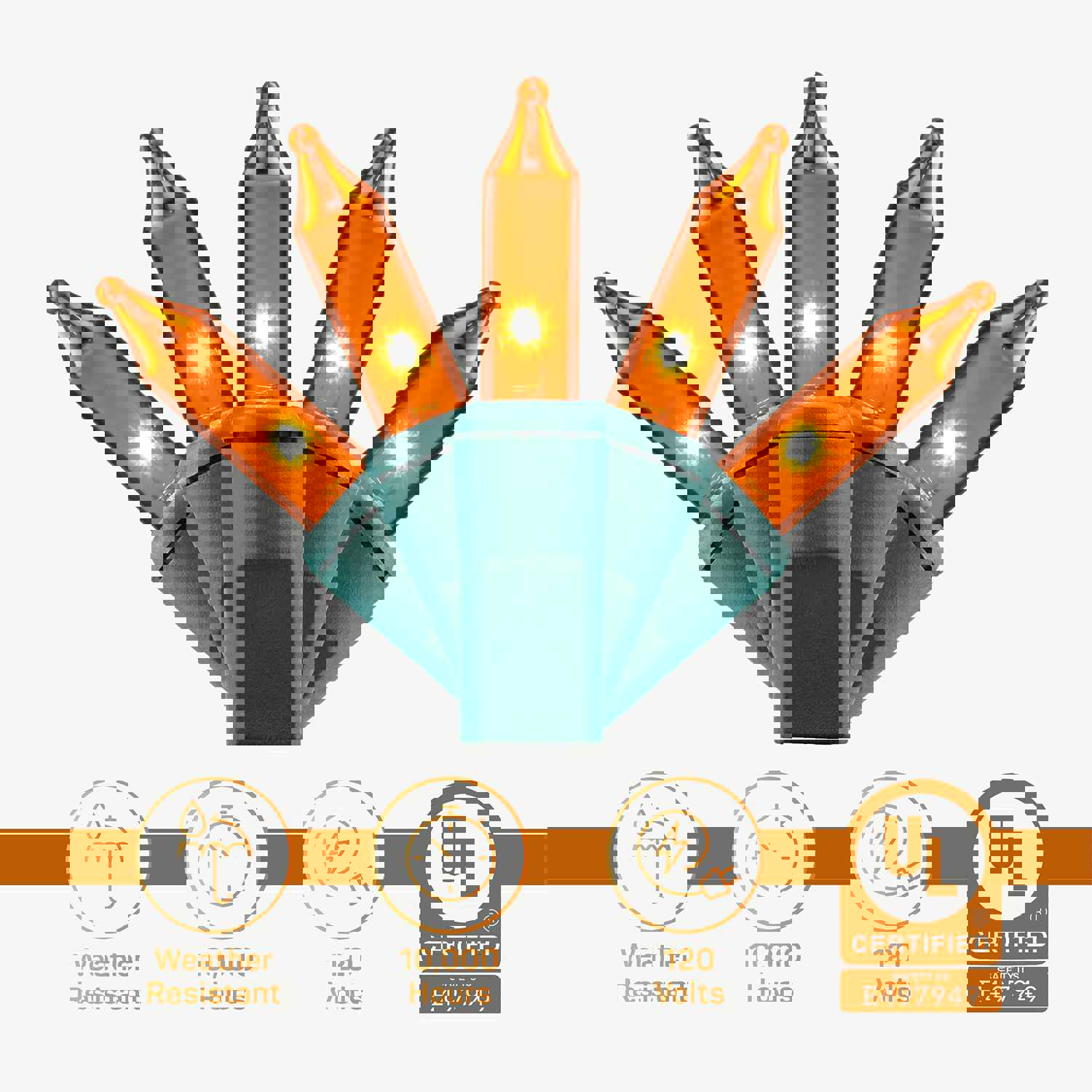 SEWANTA Green Christmas Lights - UL Approved for Indoor/Outdoor Holiday Decorations