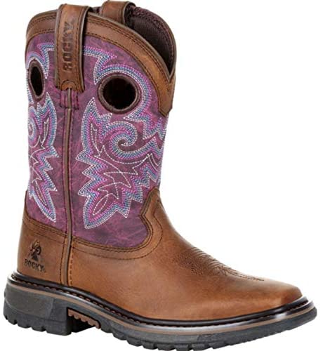 Rocky Big Kids Original Ride FLX Western Boot - Size 5(M) - Brown and Purple