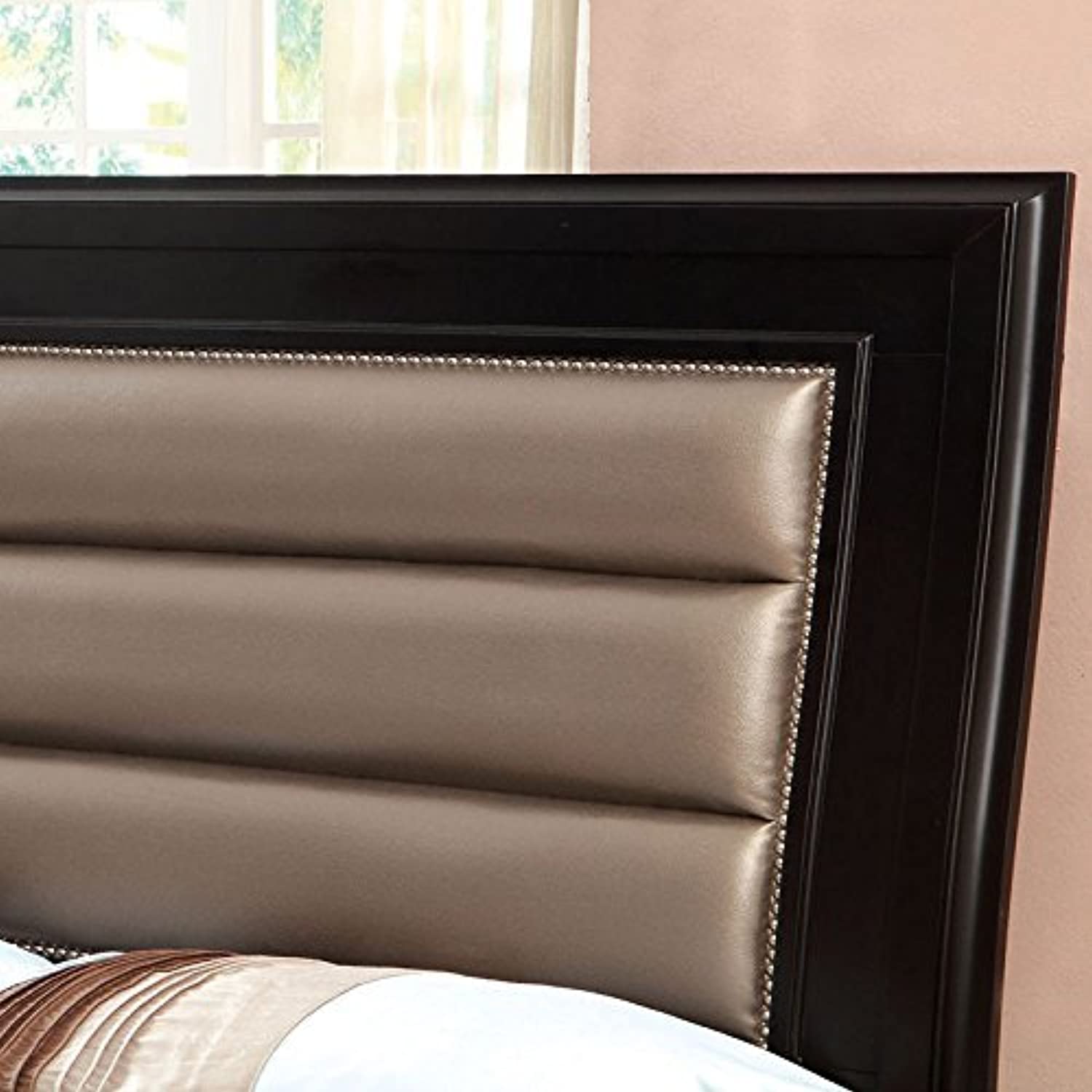 Contemporary Black Finish King Size 6-Piece Bedroom Set