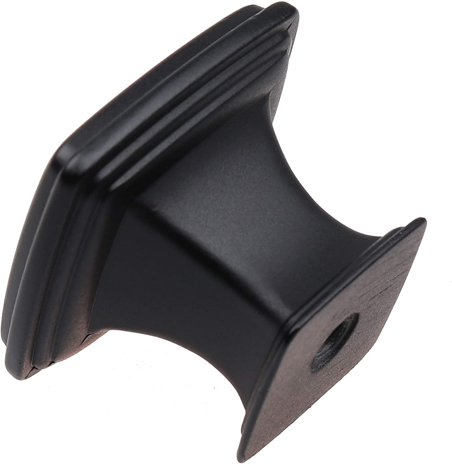 10-Pack 1.25-Inch Square Cabinet Knob - Black Matte Zinc Alloy