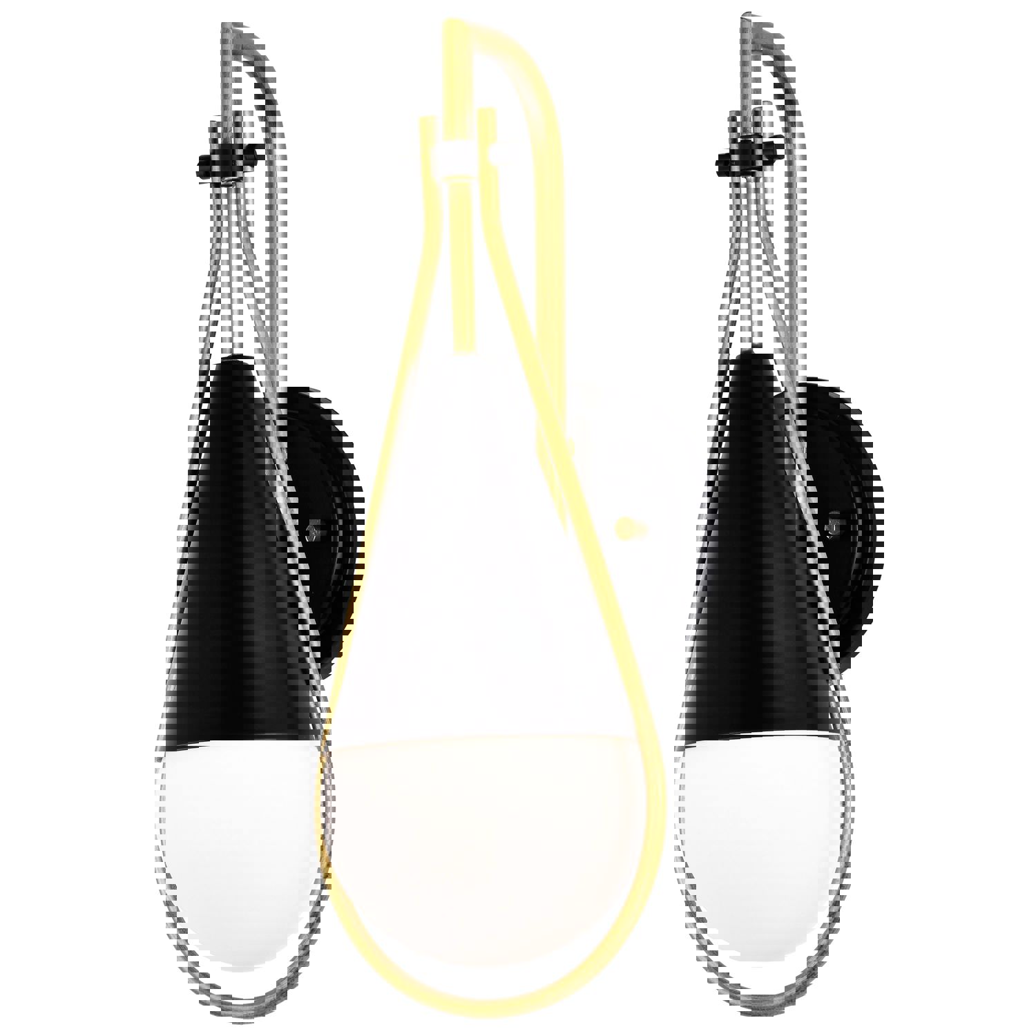 SATCO/NUVO Admiral 1 Light Wall Sconce in Matte Black and Natural Brass Finish with White Opal Glass