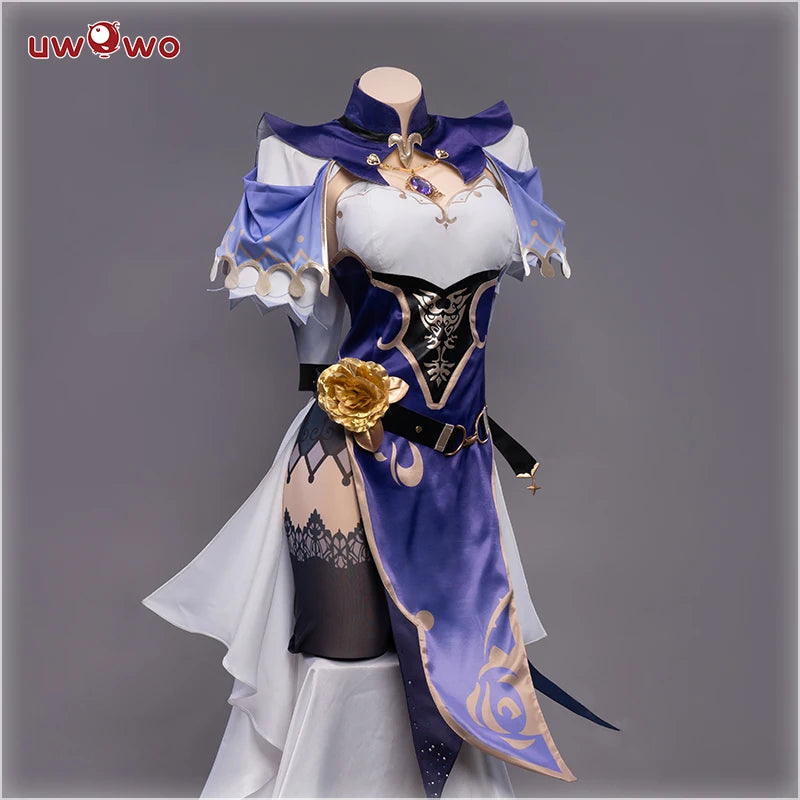 UWOWO Lisa Cosplay Game Genshin Impact Lisa Witch of Purple Rose Halloween Costume Full Dress