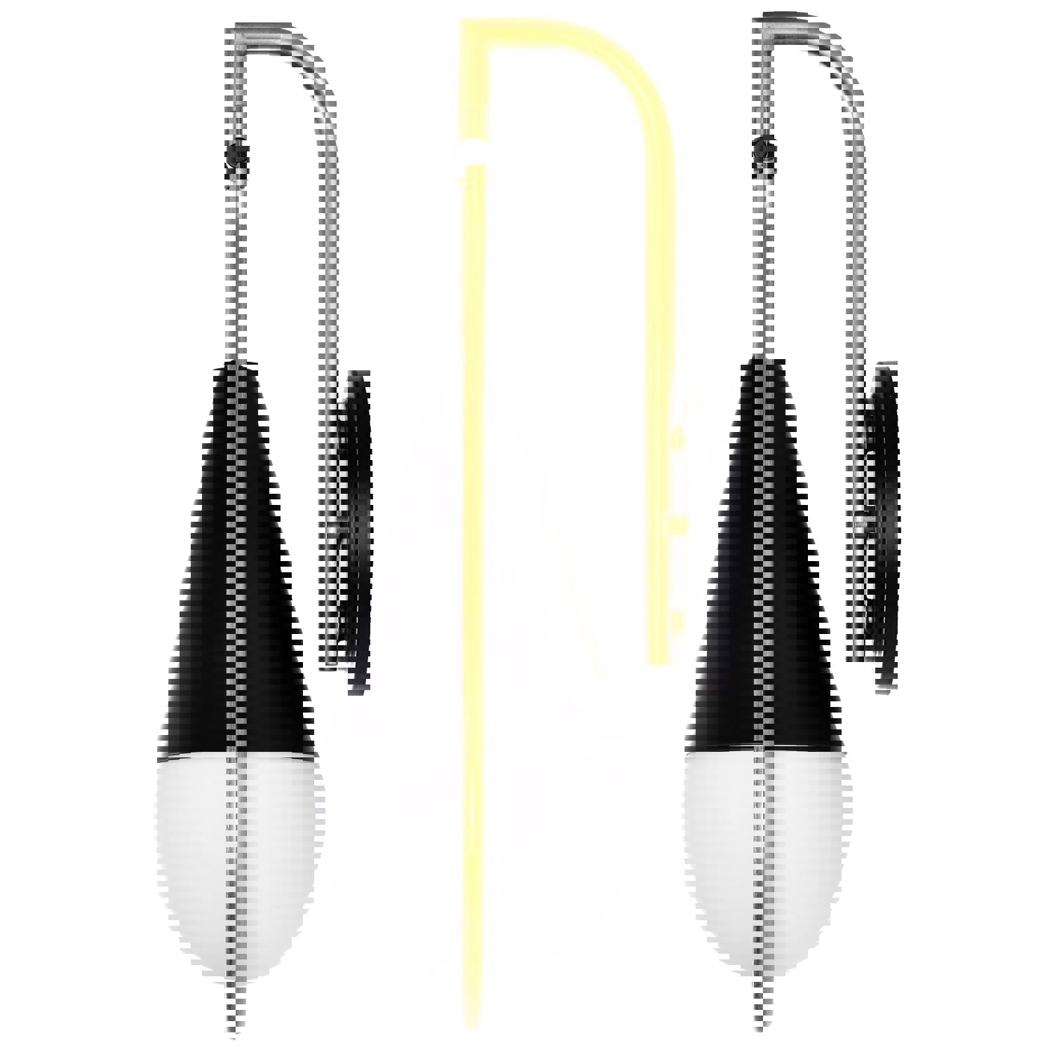 SATCO/NUVO Admiral 1 Light Wall Sconce in Matte Black and Natural Brass Finish with White Opal Glass