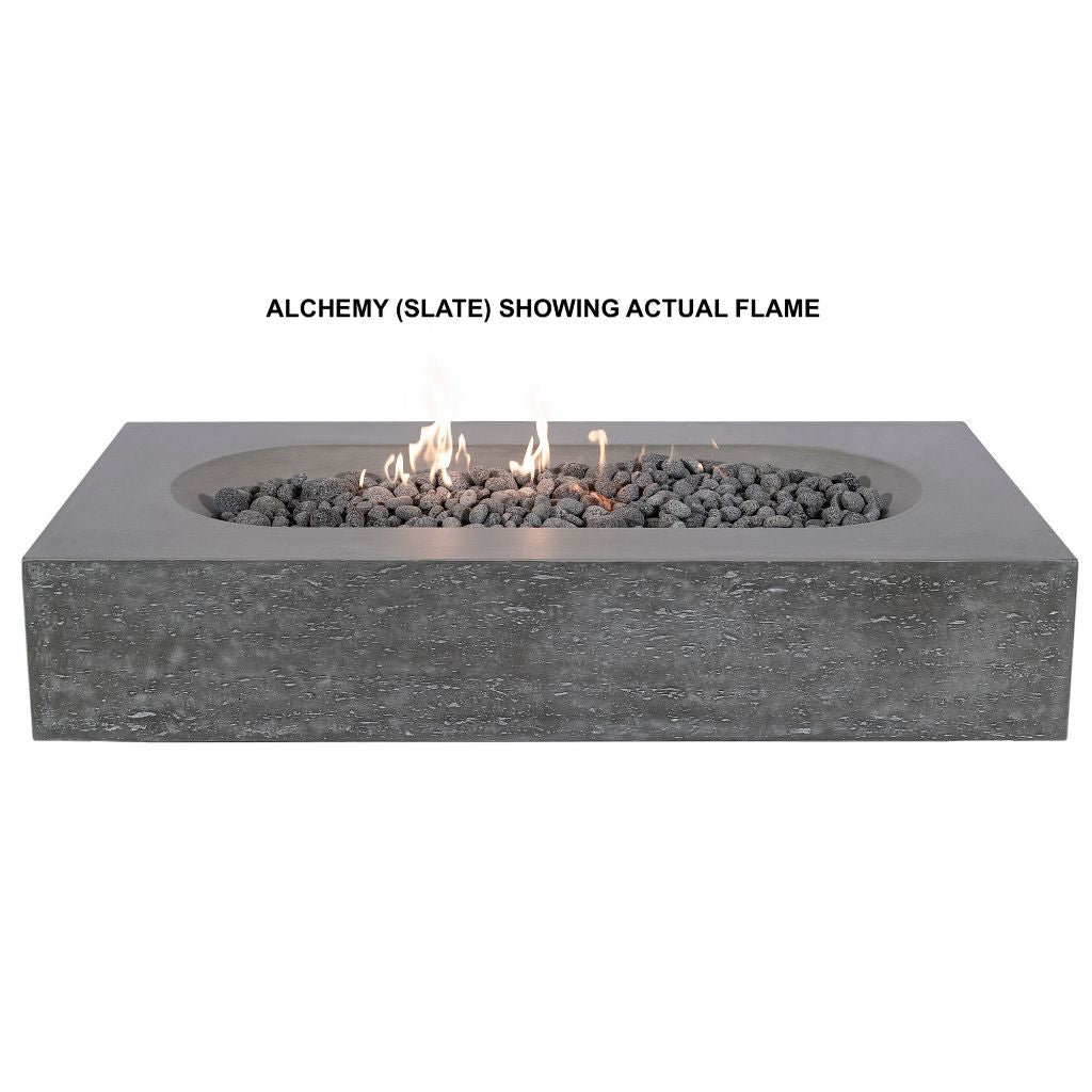 PyroMania Alchemy 60 Rectangular Charcoal Outdoor Propane Gas Fire Pit Table