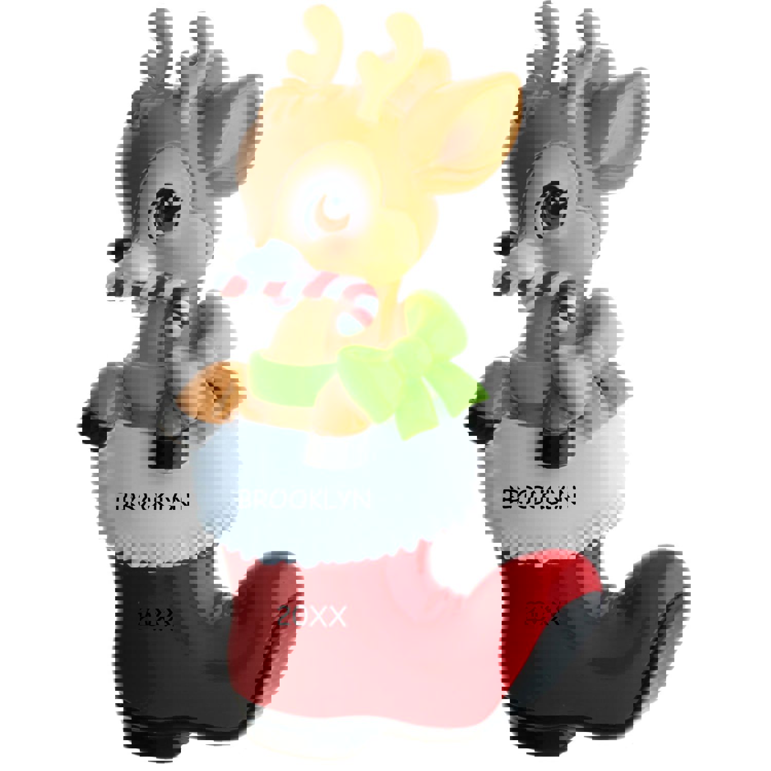 Personalized Baby Reindeer in Boot Christmas Ornament