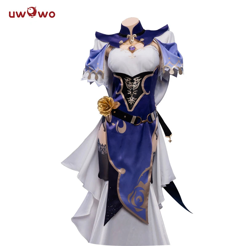 UWOWO Lisa Cosplay Game Genshin Impact Lisa Witch of Purple Rose Halloween Costume Full Dress