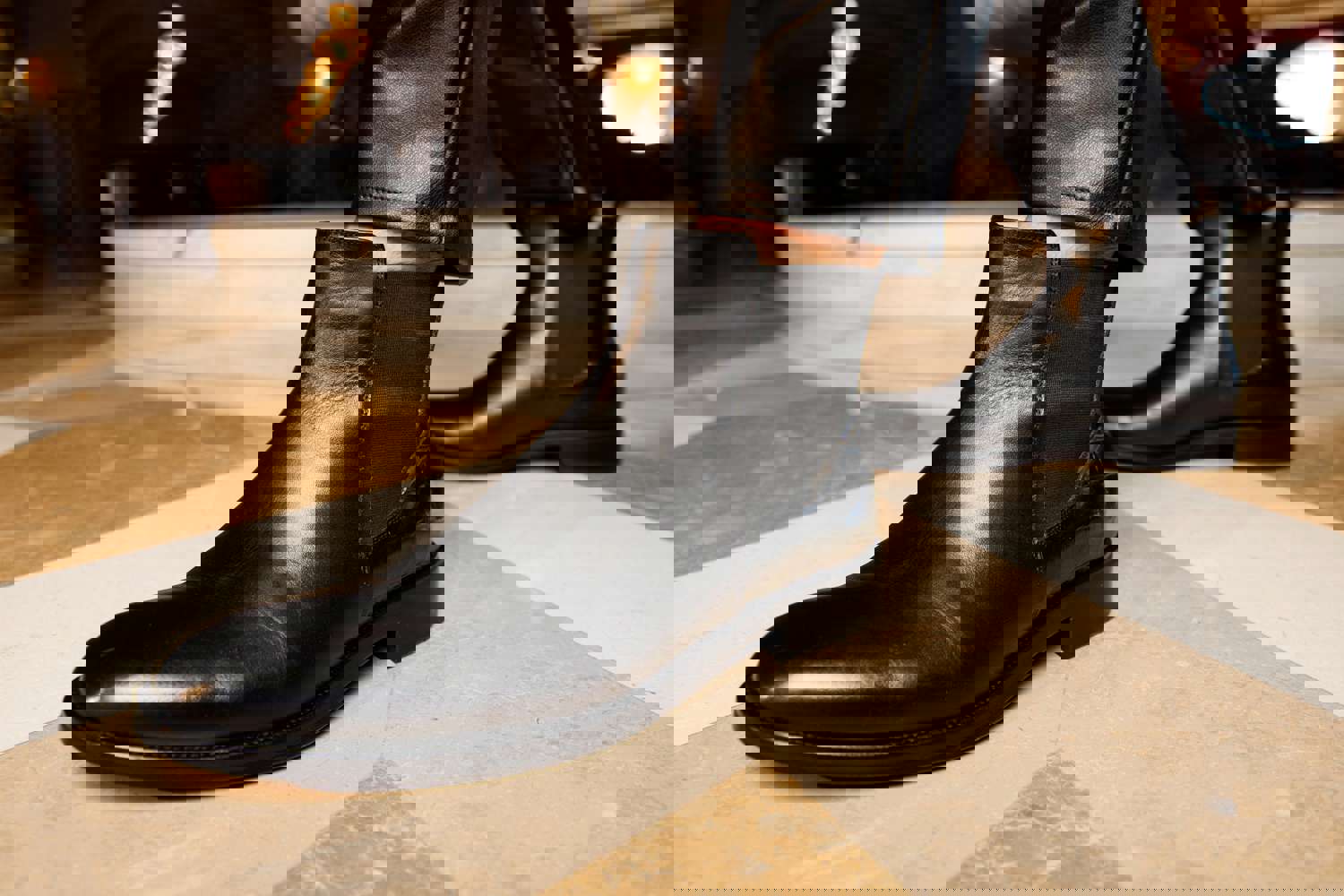 The Manby Black Leather Chelsea Men Boot