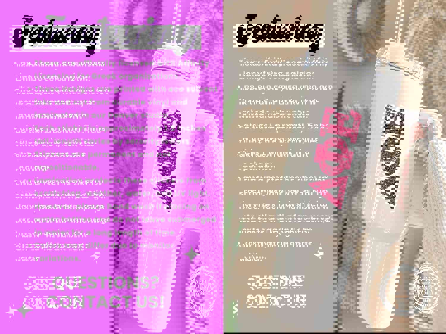 Delta Phi Epsilon Vinyl Sticker - Pink Sequin Sorority Decal