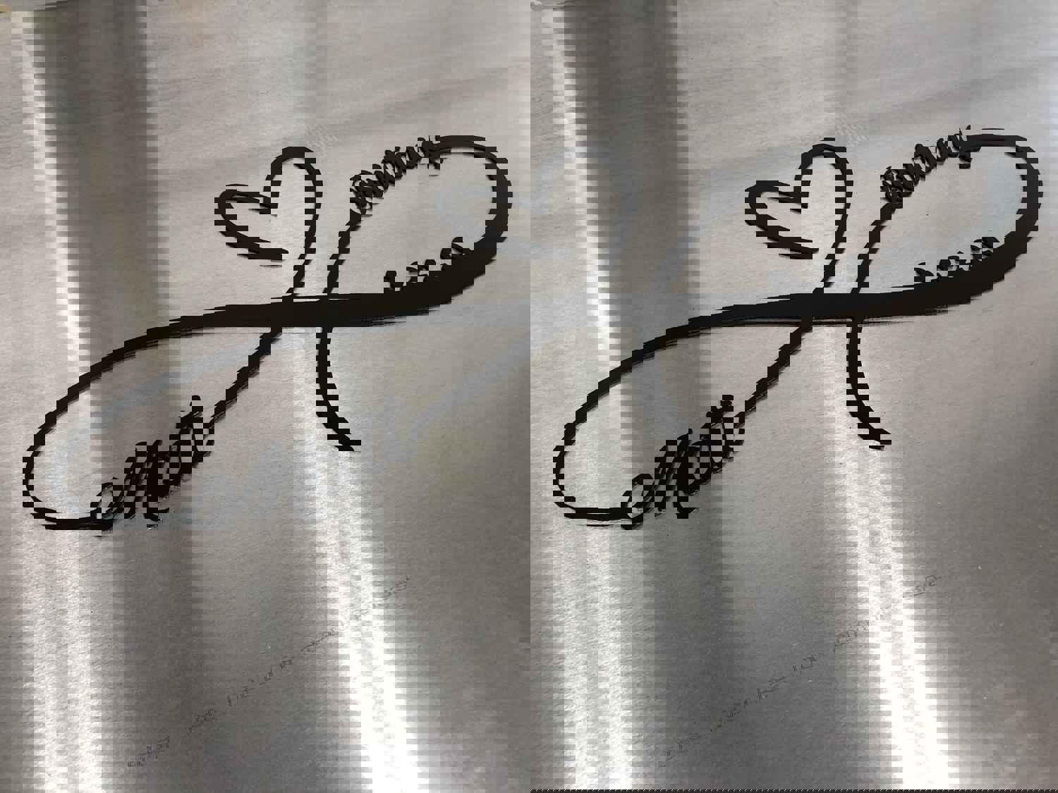 Customizable Aluminum Infinity Heart - Perfect Wedding & Anniversary Gift