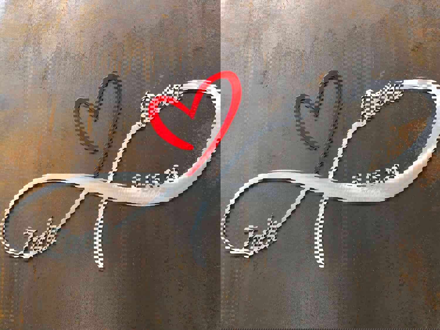 Customizable Aluminum Infinity Heart - Perfect Wedding & Anniversary Gift
