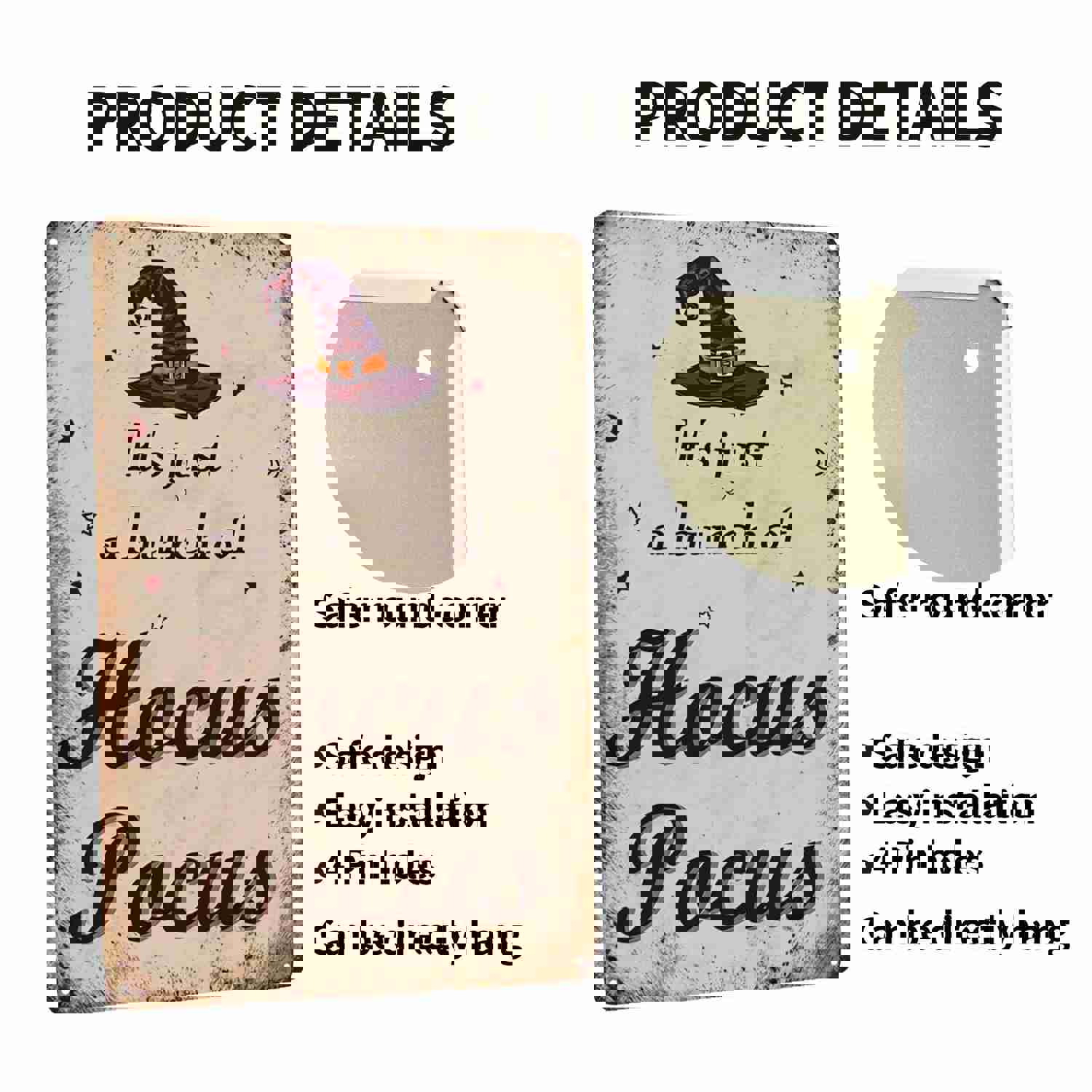 1pc Vintage Halloween Witch Tin Sign - Old Salem Inn Wall Art Decor (8x12inch)