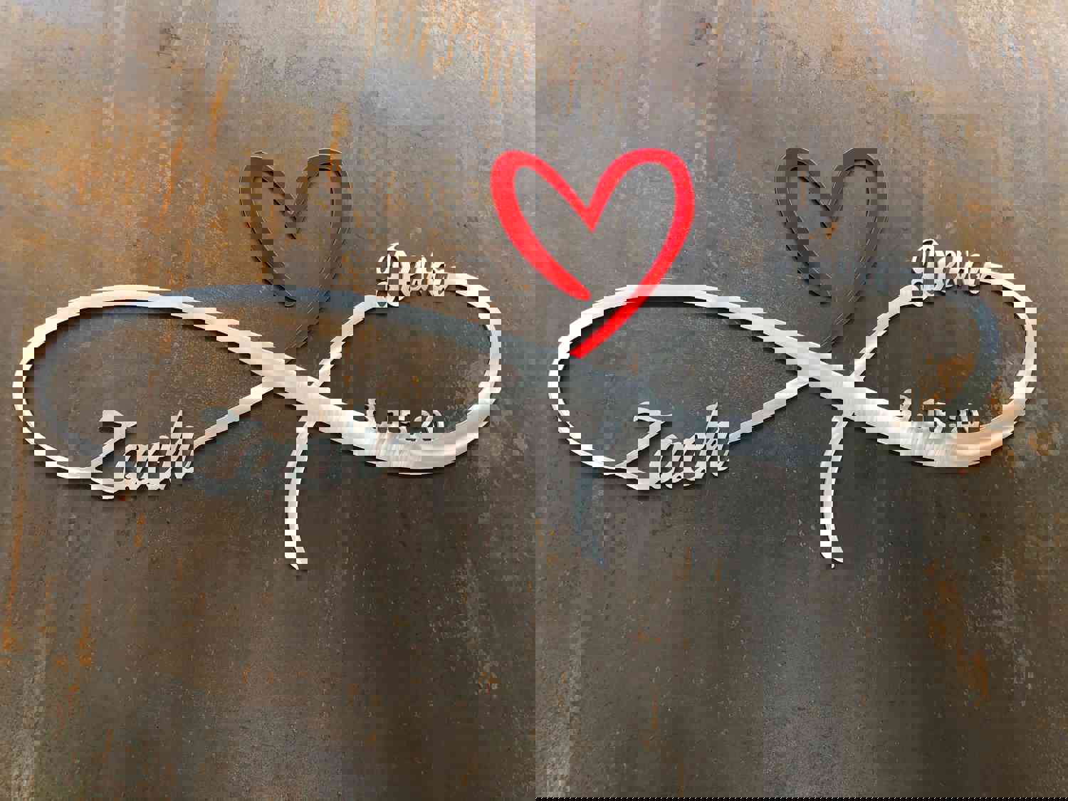 Customizable Aluminum Infinity Heart - Perfect Wedding & Anniversary Gift