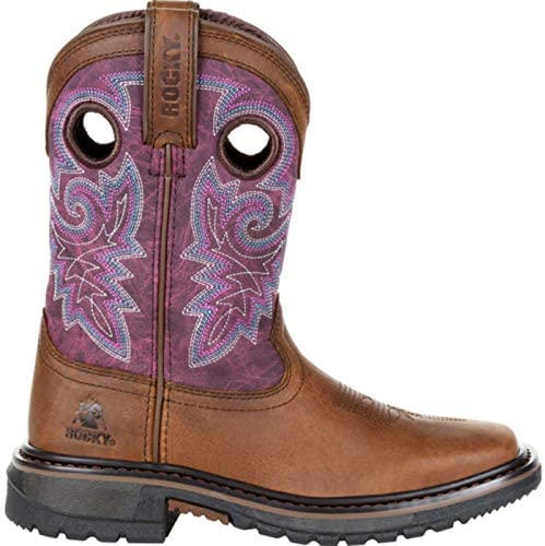 Rocky Big Kids Original Ride FLX Western Boot - Size 5(M) - Brown and Purple