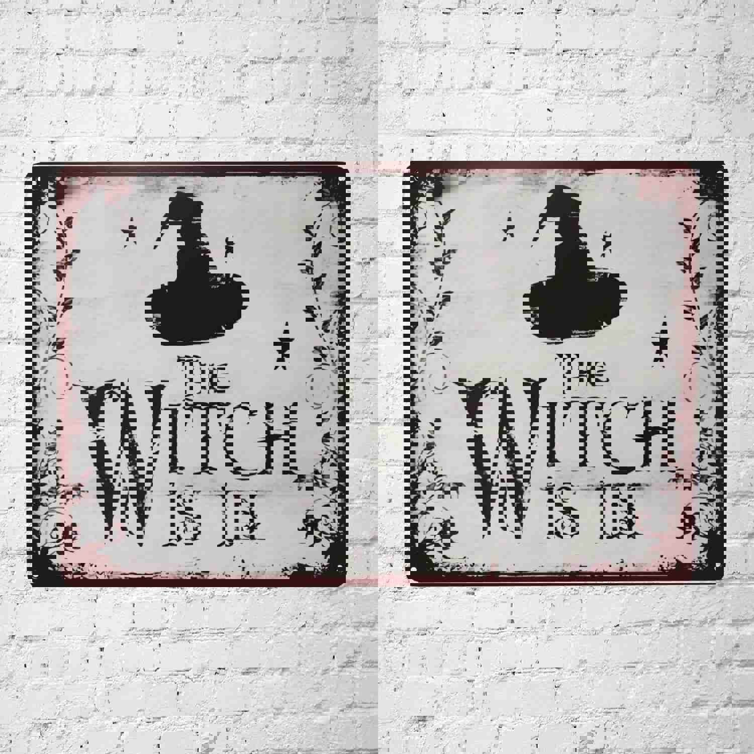1pc Vintage Halloween Witch Tin Sign - Old Salem Inn Wall Art Decor (8x12inch)