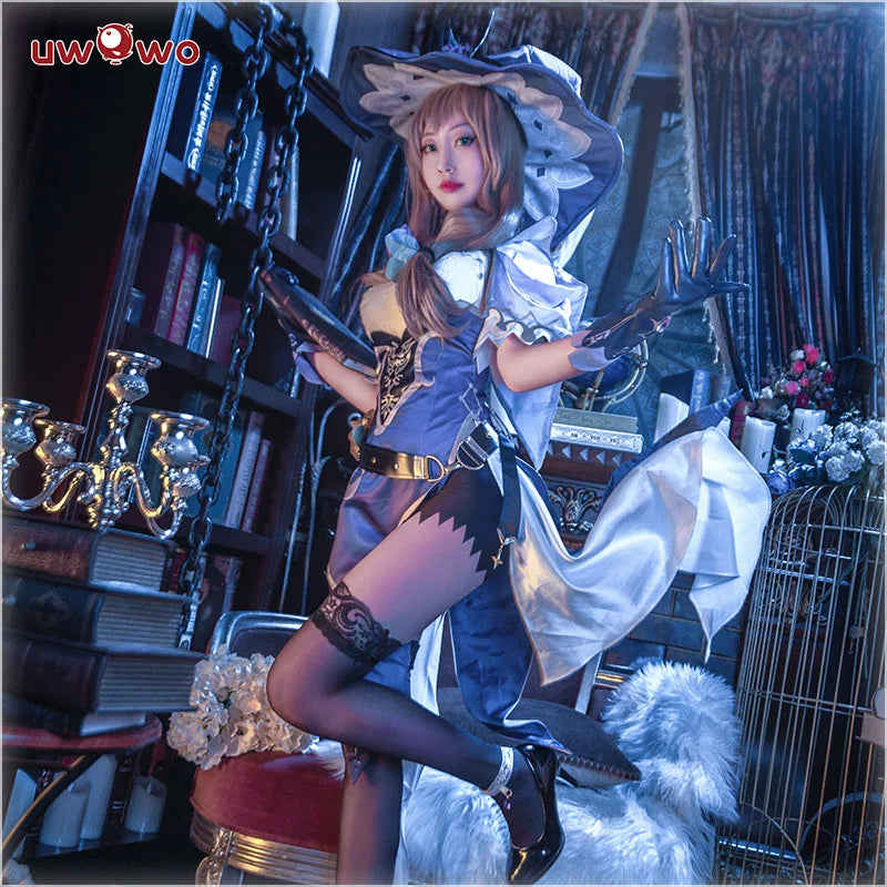 UWOWO Lisa Cosplay Game Genshin Impact Lisa Witch of Purple Rose Halloween Costume Full Dress