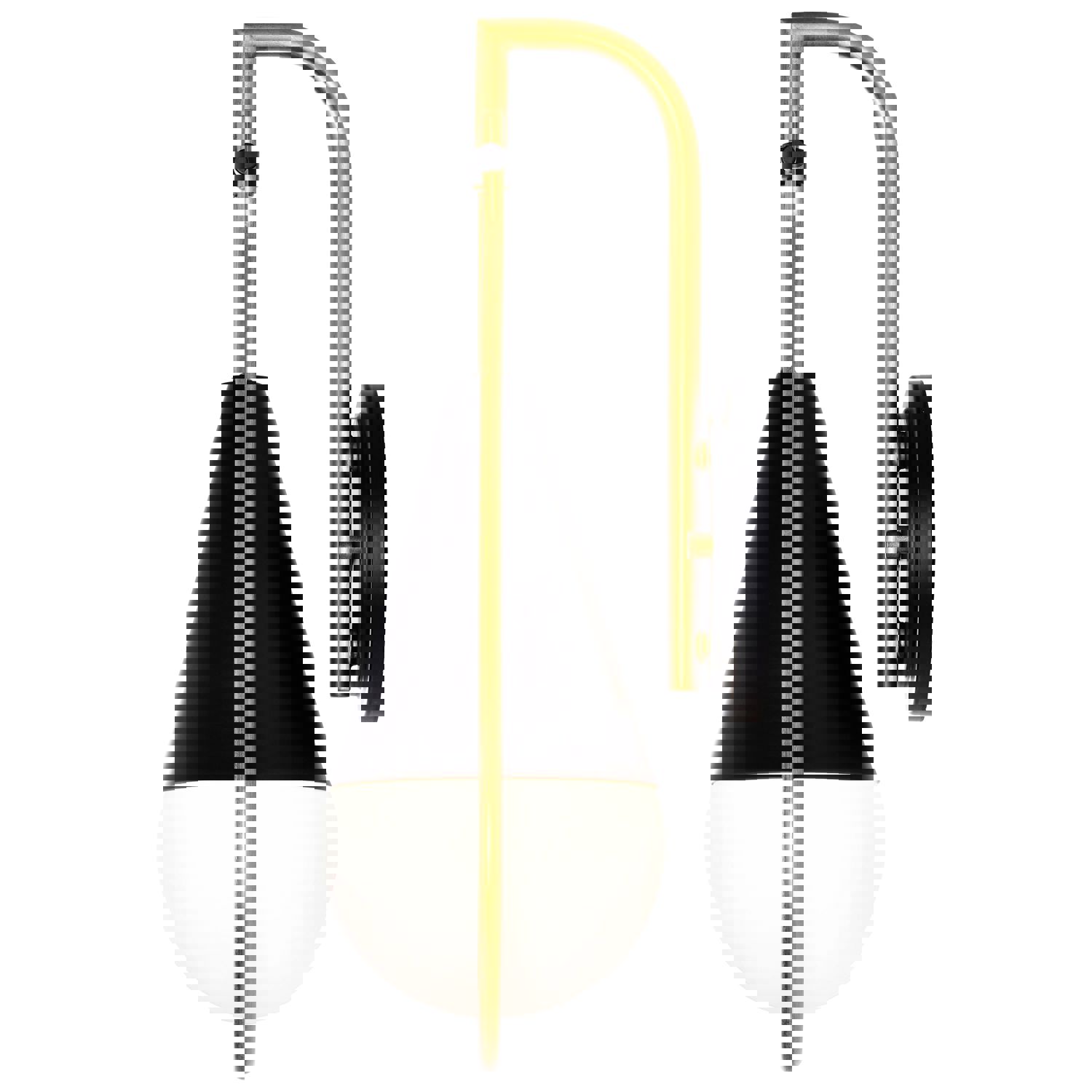 SATCO/NUVO Admiral 1 Light Wall Sconce in Matte Black and Natural Brass Finish with White Opal Glass