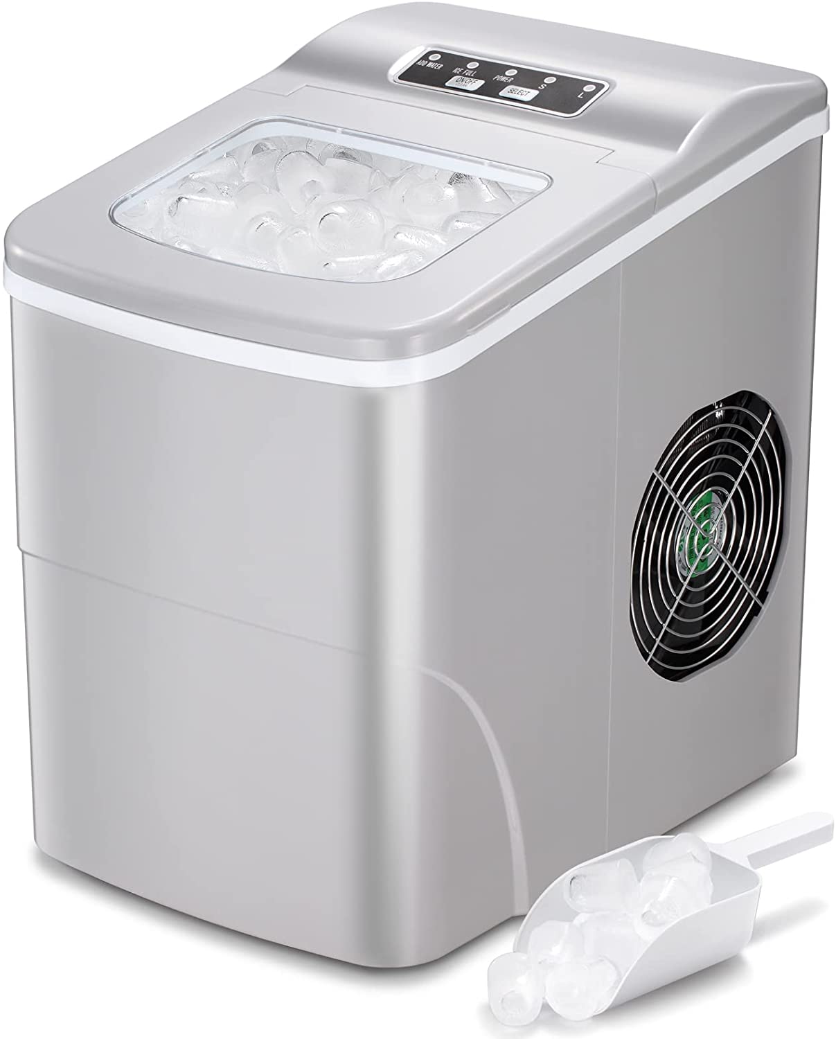Kismile Compact Automatic Ice Maker, 9 Cubes Ready in 6-8 Minutes, Portable Ice Cube Maker for Home/Kitchen/Office