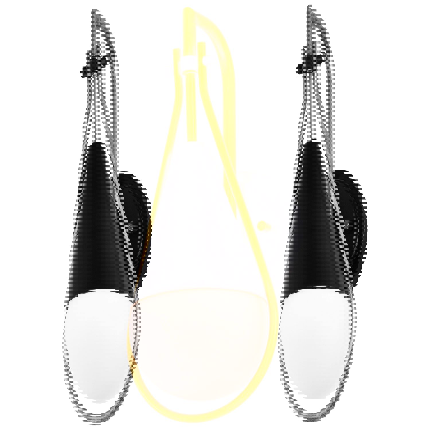 SATCO/NUVO Admiral 1 Light Wall Sconce in Matte Black and Natural Brass Finish with White Opal Glass