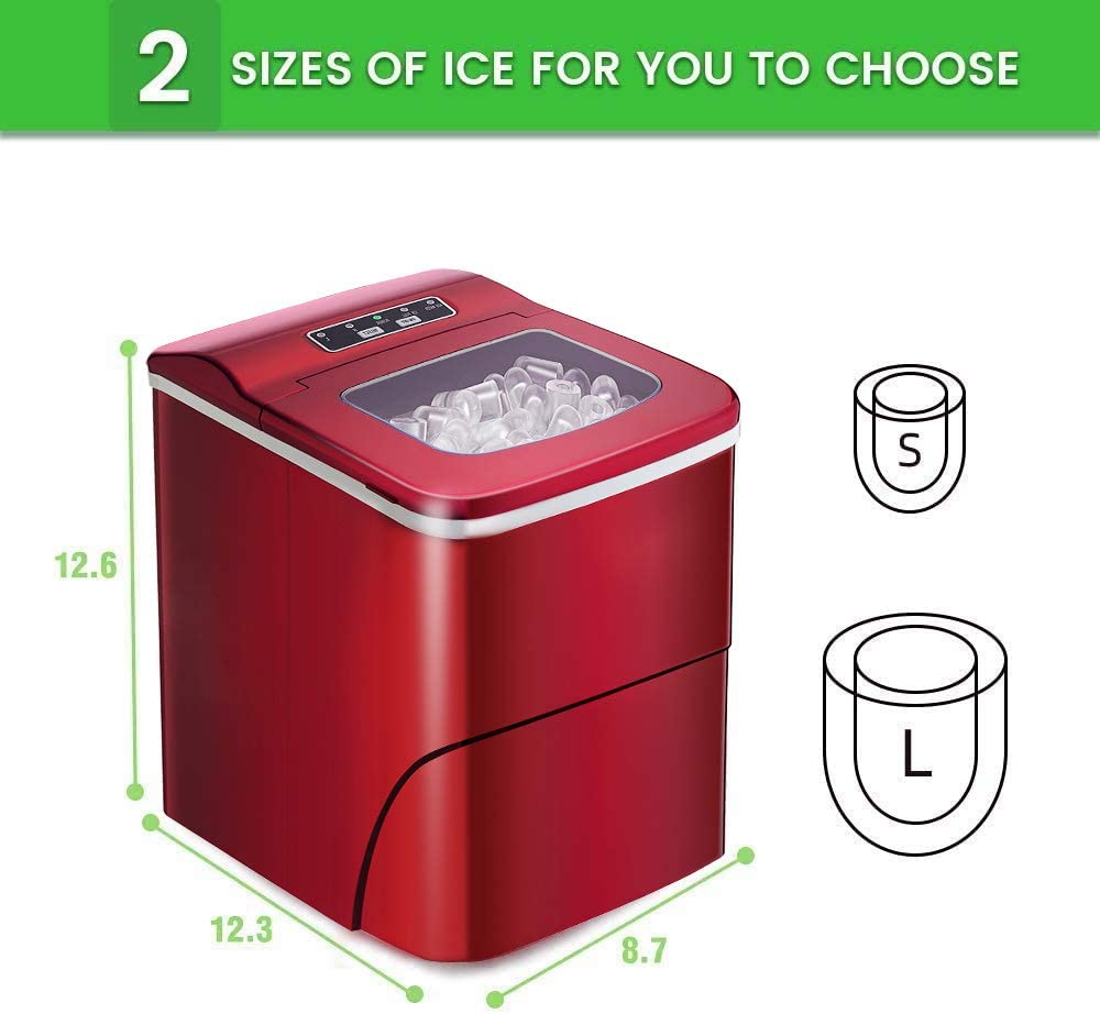 Kismile Compact Automatic Ice Maker, 9 Cubes Ready in 6-8 Minutes, Portable Ice Cube Maker for Home/Kitchen/Office