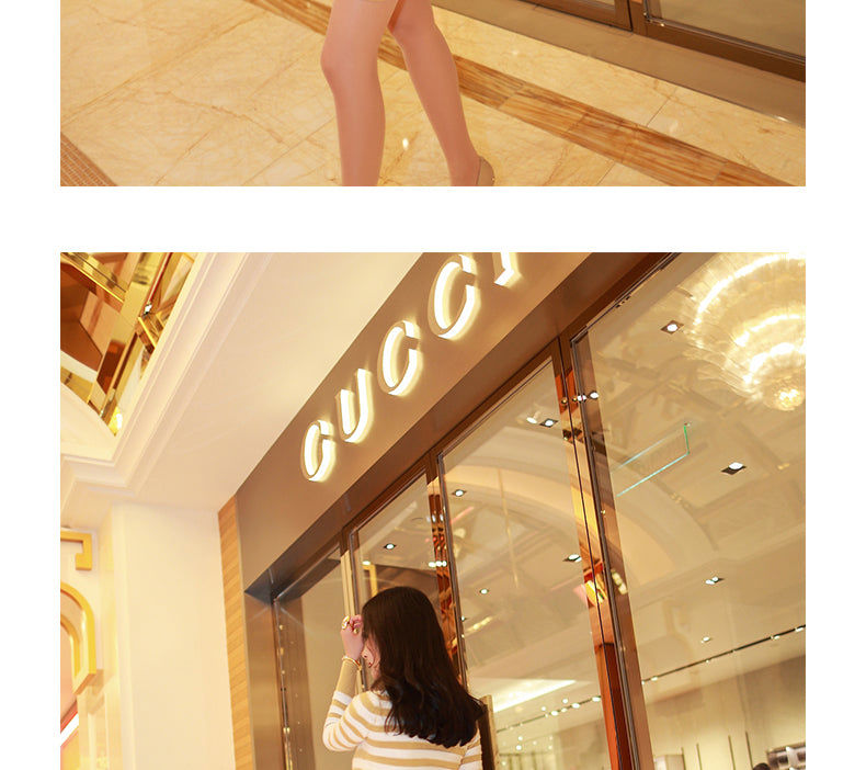 AOOKDRESS Autumn Winter Korean Slim Striped Sweater for Women