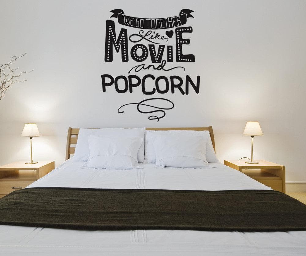 Vinyl Wall Decal Sticker Movie and Popcorn #OS_DC590 - Removable & Easy to Apply