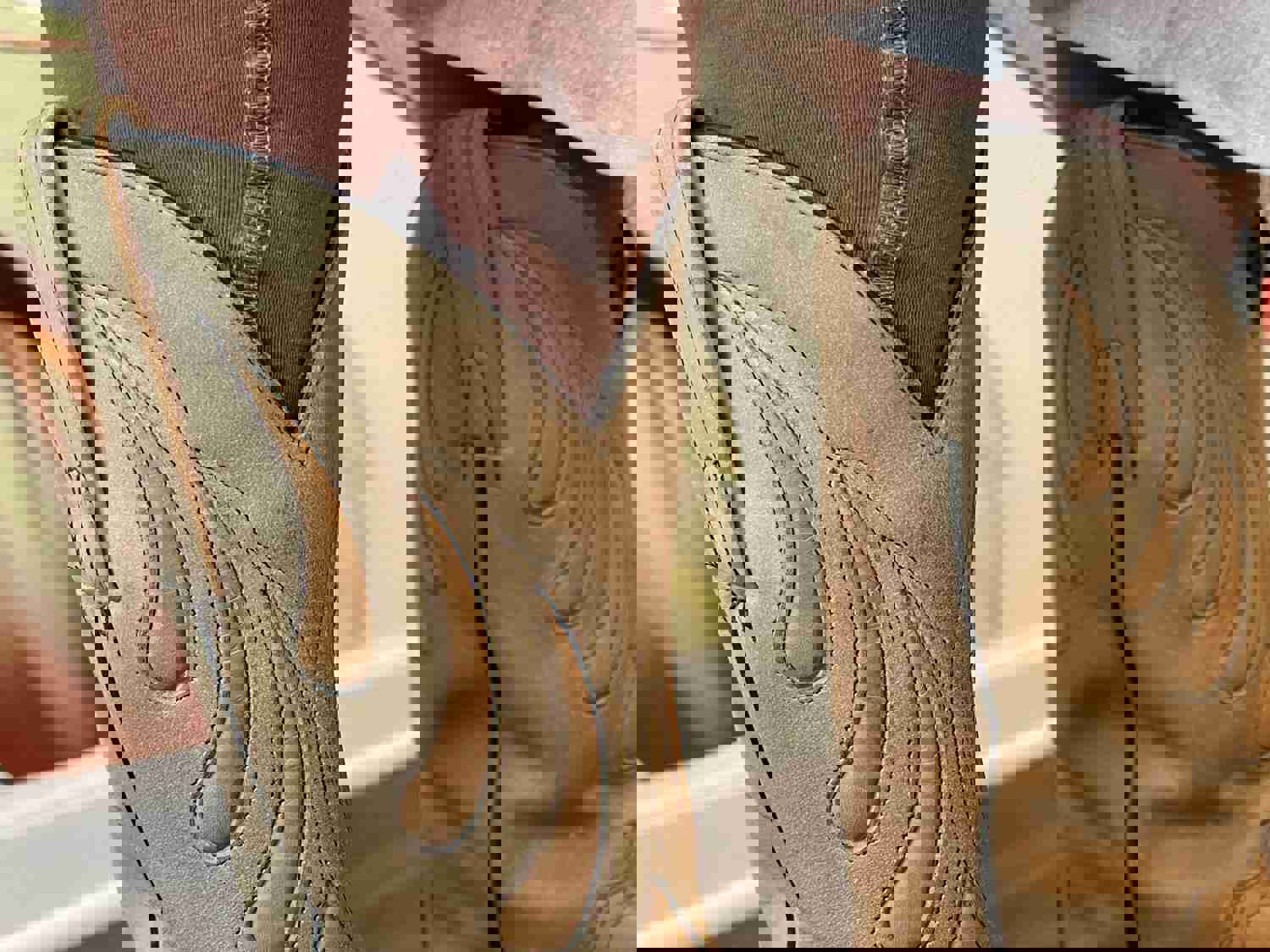 Vintage Frye Natural Stacked Heel Cowboy Boot - 1980s