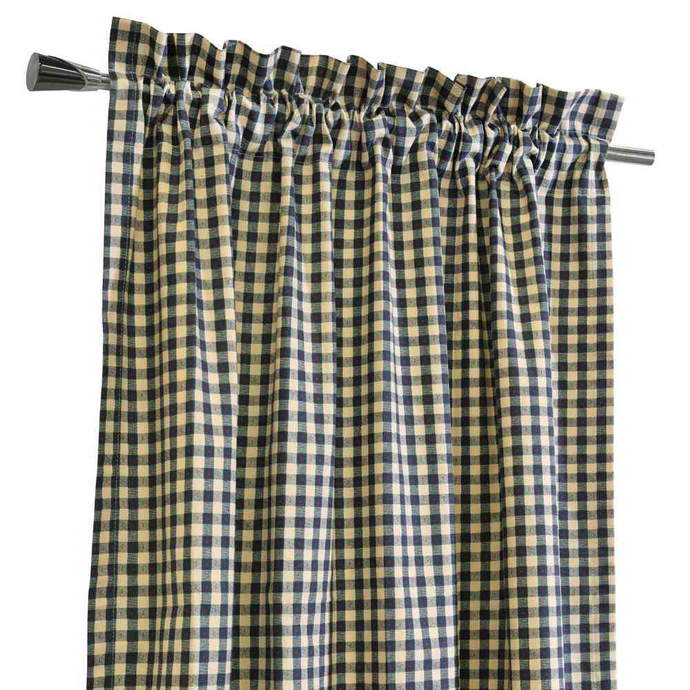Thermalogic Checkmate Energy Efficient Room Darkening Mini Check Curtain Panel Pair - Navy