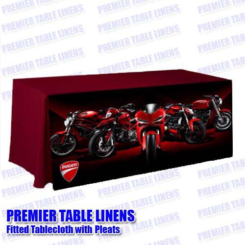 8Ft Custom Printed Fitted Table Cover - Premium Front Panel Print