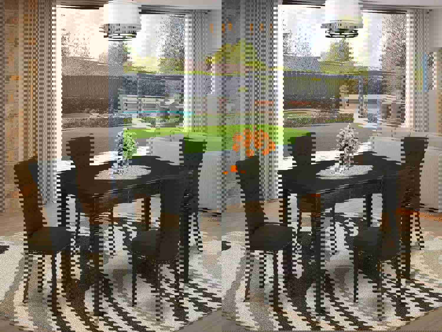 East West Furniture 5-Piece Kitchen Table Set with 4 Parsons Chairs