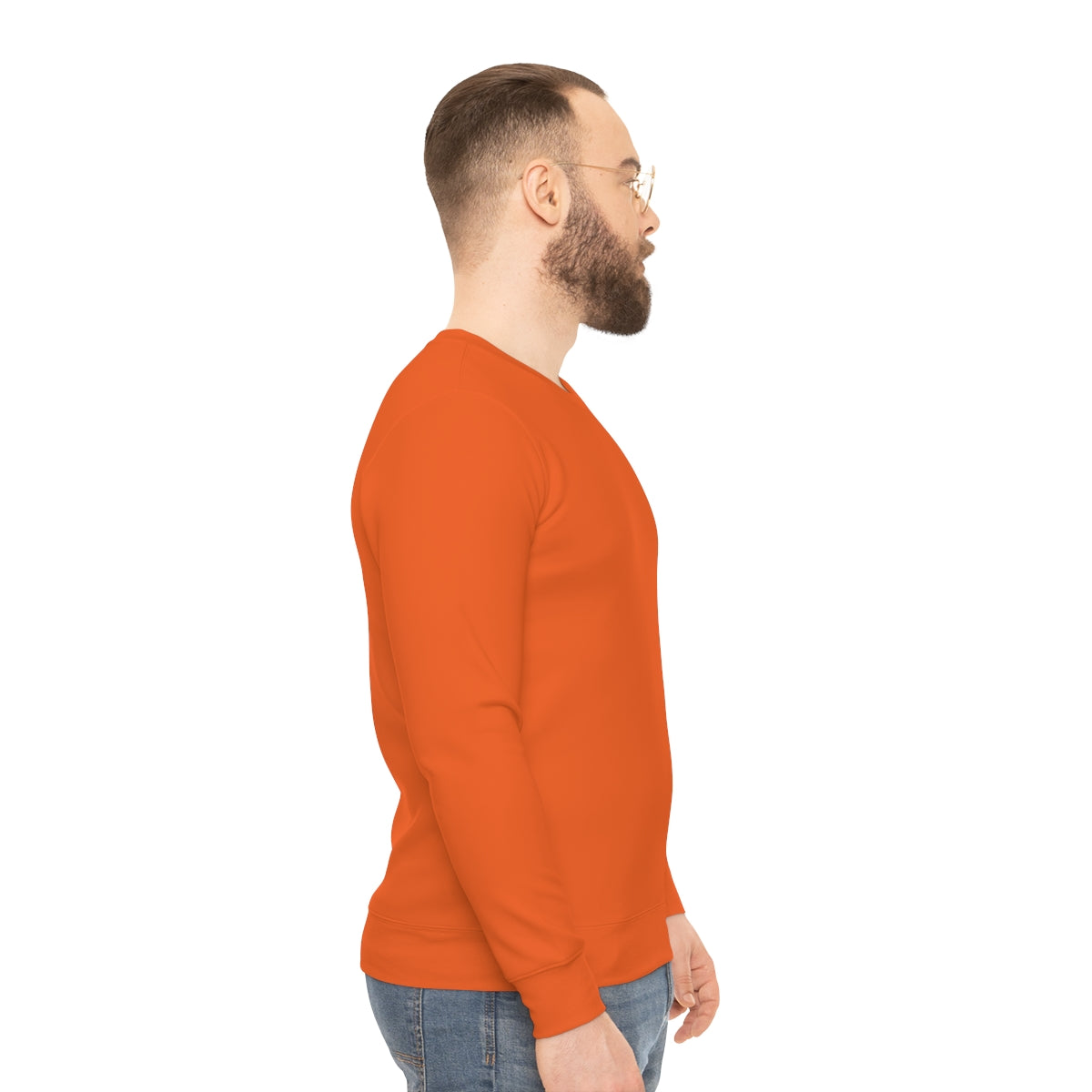 Dark Orange Lightweight Men's Sweatshirt - Solid Color Regular Fit