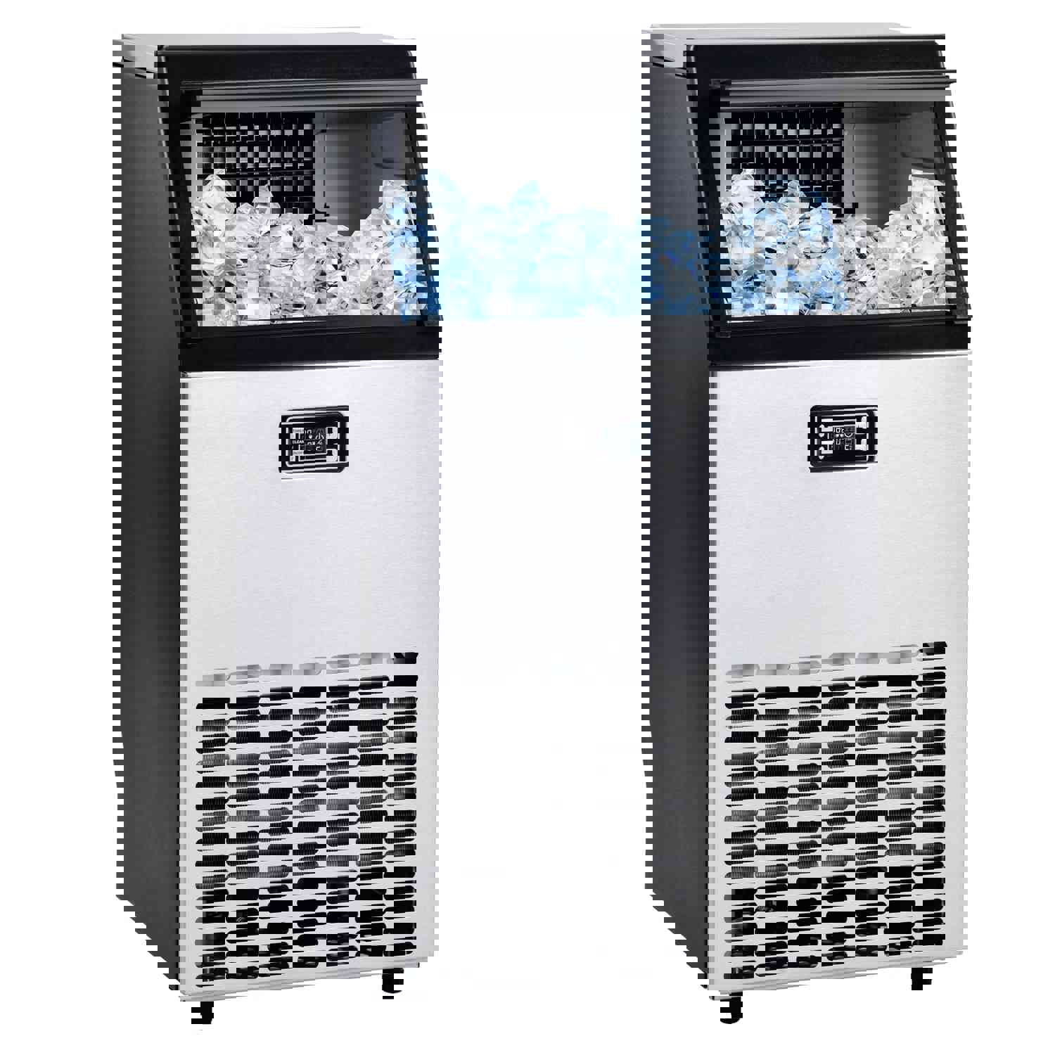 Freestanding Commercial Ice Maker Machine 100LBS/24H, Auto-Clean Built-in Automatic Water Inlet Clear Ice Cube Maker with Scoop