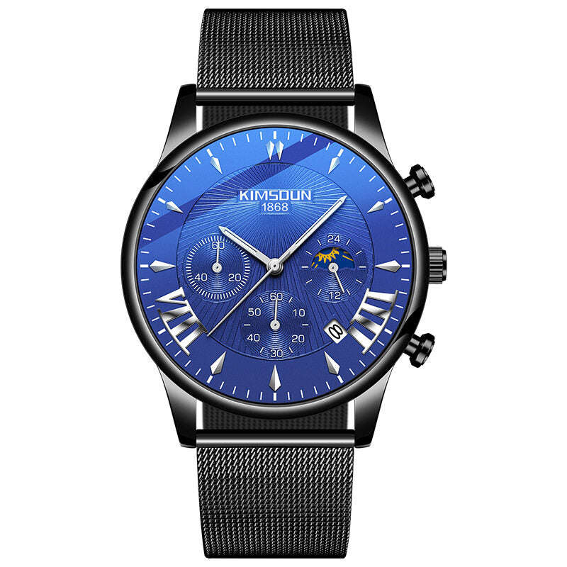 KIMSDUN New Moon Phase Star Men's Watch - Fashionable Multifunctional Quartz Watch K-1875B