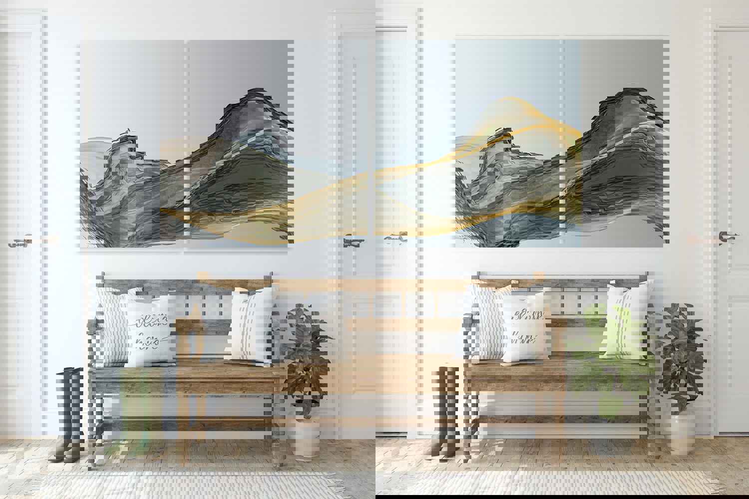 Extra Large Framed Canvas Painting - Modern Abstract Art Multi-Panel Wall Decor